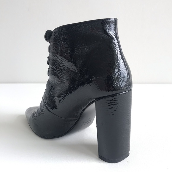 Zara Woman Laced High-Heel Ankle Boots Black (Size 7 US) - Picture 4 of 8